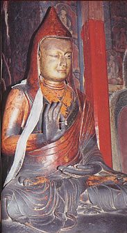 Shantarakshita, XVe s. argile, monastère du Pelkorchödé, Gyantsé, Tibet
