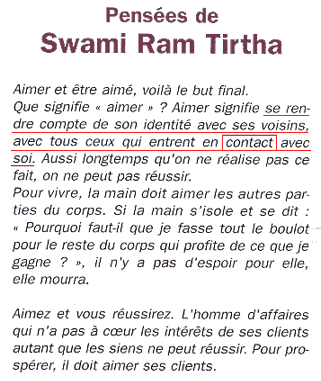 Swami Ram Tirtha, citation : aimez et vous réussirez